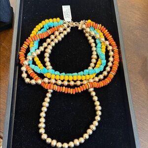Southern Living Gold and Multicolor Beaded Necklace
